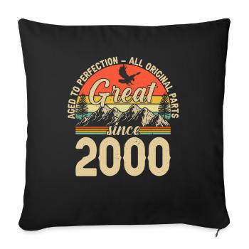 2000 Anniversary Born In 2000 Vintage Retro. Editio - Sofa pillowcase 17,3'' x 17,3'' (45 x 45 cm) - black - Front