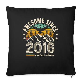 2016 Birthday 2016 Born In 2016 Birthday - Sofa pillowcase 17,3'' x 17,3'' (45 x 45 cm) - black - Front