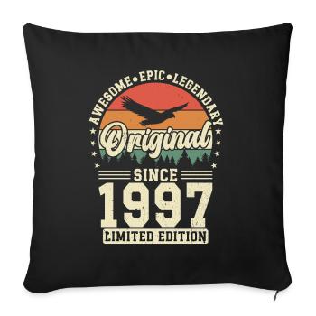 Cadeau 1997 Cadeau Anniversaire 1997 Vintage 1997 - Housse de coussin décorative 45 x 45 cm - noir - Devant