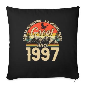 Cadeau 1997 Cadeau Anniversaire 1997 Vintage 1997 - Housse de coussin décorative 45 x 45 cm - noir - Devant