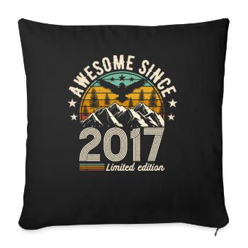 Jahrgang 2017 - 2017 - Fantastisch seit 2017 - Sofakissenbezug 45 x 45 cm - Schwarz - Vorne
