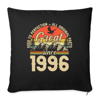 1996 Geburtstagsgeschenk 1996 Jahrgang 1996 Geschenk - Sofakissenbezug 45 x 45 cm - Schwarz - Vorne