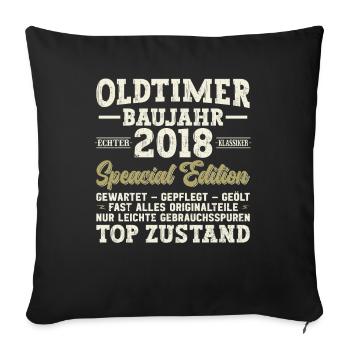 Original 2018 Vintage - Cadeau D’anniversaire 2018 - Housse de coussin décorative 45 x 45 cm - noir - Devant