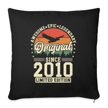 Vintage 2010 aged to perfection - Sofa pillowcase 17,3'' x 17,3'' (45 x 45 cm) - black - Front