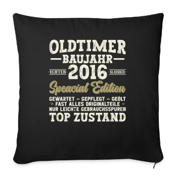 2016 Birthday 2016 Born In 2016 Birthday - Sofa pillowcase 17,3'' x 17,3'' (45 x 45 cm) - black - Front