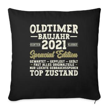 2021 Original 2021 Vintage Vintage Retro anniversa - Sofa pillowcase 17,3'' x 17,3'' (45 x 45 cm) - black - Front