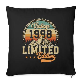 1998 Birthday Gift 1998 Vintage 1998 Gift - Sofa pillowcase 17,3'' x 17,3'' (45 x 45 cm) - black - Front