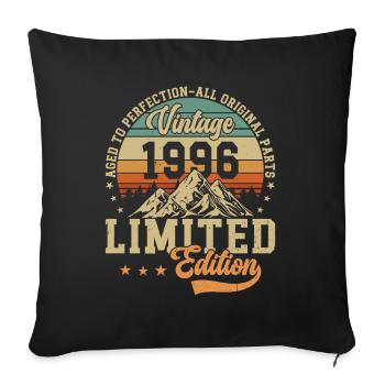 1996 Geburtstagsgeschenk 1996 Jahrgang 1996 Geschenk - Sofakissenbezug 45 x 45 cm - Schwarz - Vorne