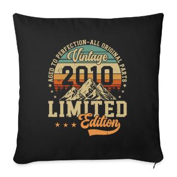Vintage 2010 aged to perfection - Sofa pillowcase 17,3'' x 17,3'' (45 x 45 cm) - black - Front