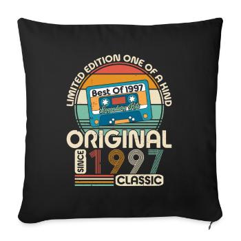 Cadeau 1997 Cadeau Anniversaire 1997 Vintage 1997 - Housse de coussin décorative 45 x 45 cm - noir - Devant