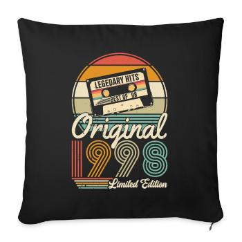 1998 Birthday Gift 1998 Vintage 1998 Gift - Sofa pillowcase 17,3'' x 17,3'' (45 x 45 cm) - black - Front