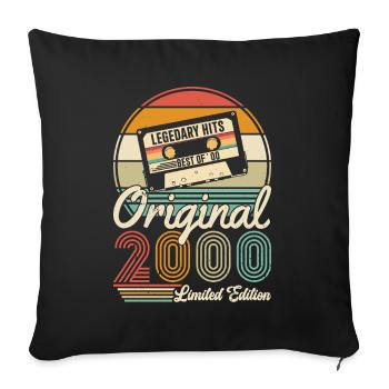 Original Jahrgang 2000 | Geschenk zum Geburtstag 2000 - Sofakissenbezug 45 x 45 cm - Schwarz - Vorne