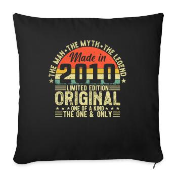 Génial depuis 2010 - Housse de coussin décorative 45 x 45 cm - noir - Devant