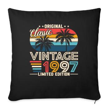 Cadeau d’anniversaire vintage 1997 - Housse de coussin décorative 45 x 45 cm - noir - Devant