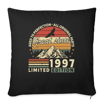 Cadeau 1997 Cadeau Anniversaire 1997 Vintage 1997 - Housse de coussin décorative 45 x 45 cm - noir - Devant
