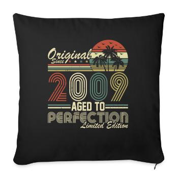 Unique 2009 Vintage Retro Artwork - Sofa pillowcase 17,3'' x 17,3'' (45 x 45 cm) - black - Front