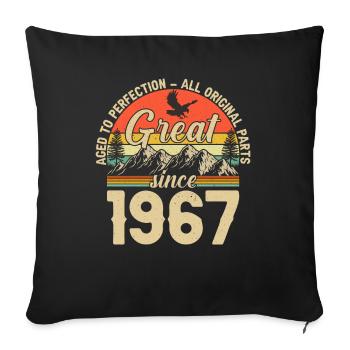 Originals 1967 Vintage Vintage Birthday Retro - Sofa pillowcase 17,3'' x 17,3'' (45 x 45 cm) - black - Front