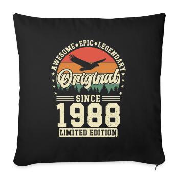 Unique 1988 Vintage Vintage Retro - Sofa pillowcase 17,3'' x 17,3'' (45 x 45 cm) - black - Front