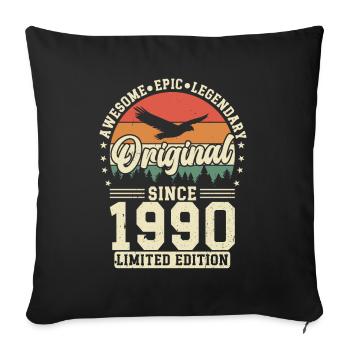 Fresh & Vibrant 1990s Vintage - Sofa pillowcase 17,3'' x 17,3'' (45 x 45 cm) - black - Front