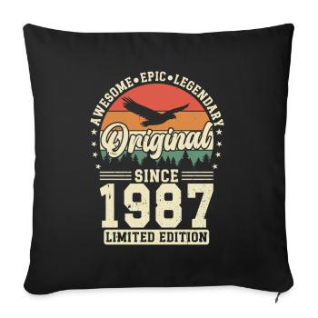 Happy 1987 Birthday Year Vintage Retro - Sofa pillowcase 17,3'' x 17,3'' (45 x 45 cm) - black - Front