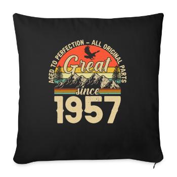 Originals 1957 Vintage Vintage Birthday Retro - Sofa pillowcase 17,3'' x 17,3'' (45 x 45 cm) - black - Front