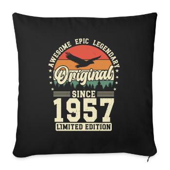Originals 1957 Vintage Vintage Retro Gift Idea - Sofa pillowcase 17,3'' x 17,3'' (45 x 45 cm) - black - Front