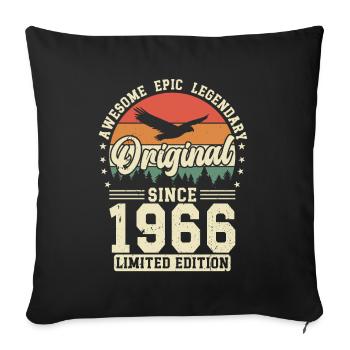 Unique 1966 Vintage Vintage Retro Design - Sofa pillowcase 17,3'' x 17,3'' (45 x 45 cm) - black - Front