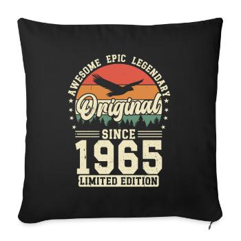 Unique 1965 Vintage Vintage Retro Design - Sofa pillowcase 17,3'' x 17,3'' (45 x 45 cm) - black - Front