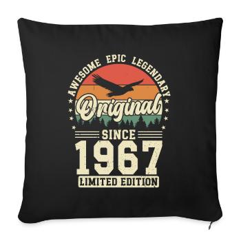 Creative Birthday Surprise Vintage 1967 - Sofa pillowcase 17,3'' x 17,3'' (45 x 45 cm) - black - Front