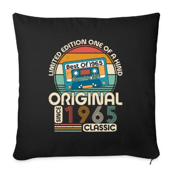 Vintage 1965 - Retro Birthday Gift - Sofakissenbezug 45 x 45 cm - Schwarz - Vorne