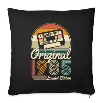Authentic 1985 Vintage Vintage Retro - Sofa pillowcase 17,3'' x 17,3'' (45 x 45 cm) - black - Front