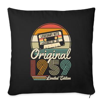 Légende vintage 1959 - Housse de coussin décorative 45 x 45 cm - noir - Devant