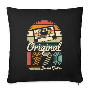 Vintage 1970 - Born Legends - Sofakissenbezug 45 x 45 cm - Schwarz - Vorne