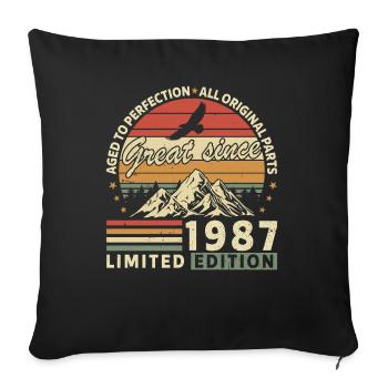 Legendary 1987 Vintage Birthday Shirt - Sofa pillowcase 17,3'' x 17,3'' (45 x 45 cm) - black - Front