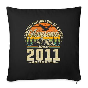 Millésime 2011 : Idée cadeau d’anniversaire légendaire - Housse de coussin décorative 45 x 45 cm - noir - Devant