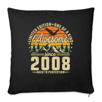 Vintage Legend 2008 - Retro Birthday Gift - Sofakissenbezug 45 x 45 cm - Schwarz - Vorne