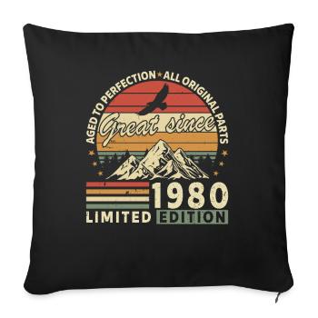 1980 Vintage Legend - Sofakissenbezug 45 x 45 cm - Schwarz - Vorne