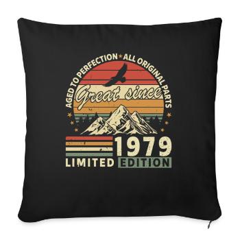 Legendary 1979 Vintage Birthday - Sofa pillowcase 17,3'' x 17,3'' (45 x 45 cm) - black - Front