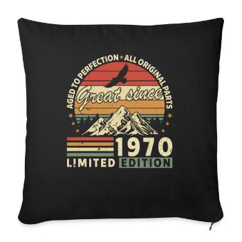 1970 Vintage Legend - Sofakissenbezug 45 x 45 cm - Schwarz - Vorne