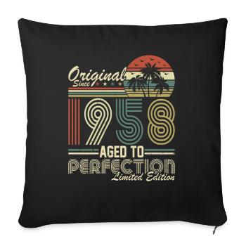 Vintage 1958 légendes Tee - Housse de coussin décorative 45 x 45 cm - noir - Devant