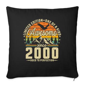 Vintage 2000: Legendärer Geburtstag - Sofakissenbezug 45 x 45 cm - Schwarz - Vorne