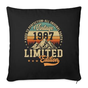 Original 1987 Vintage Birthday - Sofakissenbezug 45 x 45 cm - Schwarz - Vorne