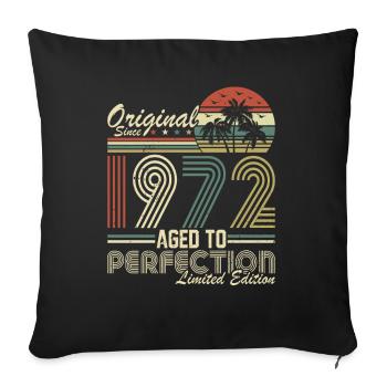 Millésime 1972 – Né dans les légendes - Housse de coussin décorative 45 x 45 cm - noir - Devant