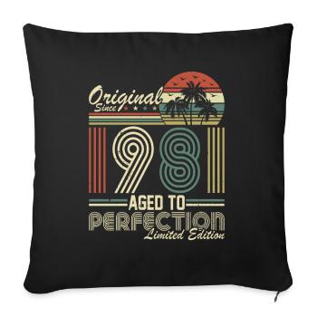 Vintage 1981 - Retro Birthday Legend - Sofa pillowcase 17,3'' x 17,3'' (45 x 45 cm) - black - Front