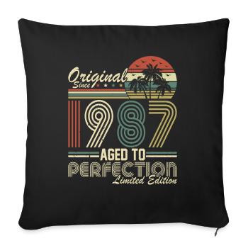 Legendary 1987 Vintage Birthday Tee - Sofa pillowcase 17,3'' x 17,3'' (45 x 45 cm) - black - Front