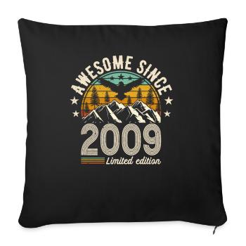 Vintage 2009: Retro Birthday Legend - Sofakissenbezug 45 x 45 cm - Schwarz - Vorne