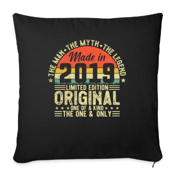 Vintage 2019: Born Legends Retro Tee - Sofakissenbezug 45 x 45 cm - Schwarz - Vorne