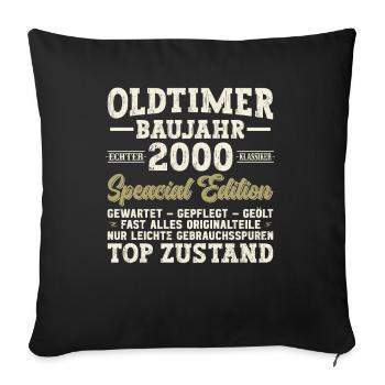 Vintage 2000 - Legendary Birthday Gift - Sofa pillowcase 17,3'' x 17,3'' (45 x 45 cm) - black - Front