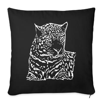 Leopard White - Sofa pillowcase 17,3'' x 17,3'' (45 x 45 cm) - black - Front