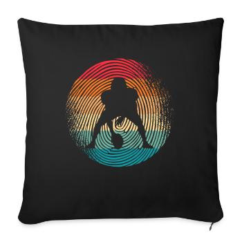 Joueur de football américain Fingerprint Football - Housse de coussin décorative 45 x 45 cm - noir - Devant